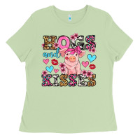 Matcha hogs and kisses pig  olivia Ladies Tee - OliviaCreatesArt