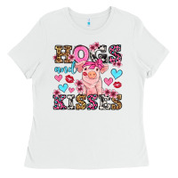 Hogs And Kisses Pig  Olivia Ladies Tee | Teevron