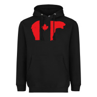 Black canada t shirt love canada bear proud canadian canada day t shirt Heavyweight Hoodie - baoMotion