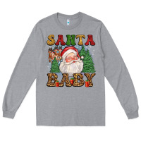 Heather Grey santa baby Long Sleeve Tee - FaDigitalArtStudio