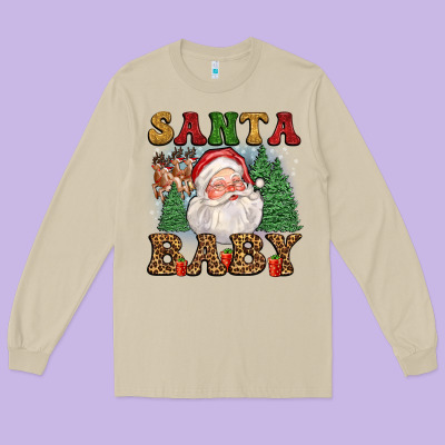 Santa Baby Long Sleeve Tee Designed By Fadigitalartstudio