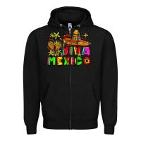 Black viva mexico Zipper Hoodie - AdoDesignShop