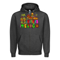 Charcoal Heather viva mexico Zipper Hoodie - AdoDesignShop