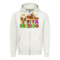 Oatmeal Heather viva mexico Zipper Hoodie - AdoDesignShop