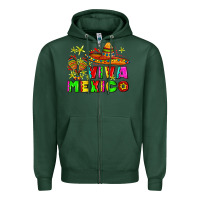 Sports Green viva mexico Zipper Hoodie - AdoDesignShop