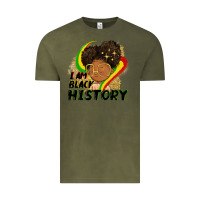Vintage Olive I am black history Vintage Tee - FaDigitalArtStudio