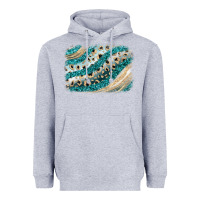 Heather Grey turquoise glitter background Heavyweight Hoodie - JahusDesignShop