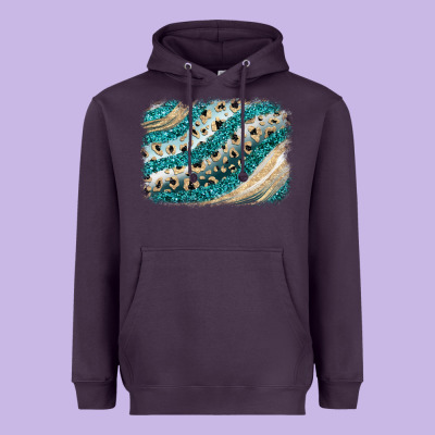 Turquoise Glitter Background Heavyweight Hoodie Designed By Jahusdesignshop