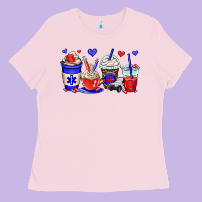 Emt Emergency Medical Technician Coffee Cups Ladies Tee Designed By Oliviacreatesart