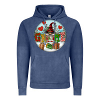 Vintage Denim Christmas Gnome Vintage Hoodie - FaDigitalArtStudio