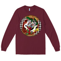 Burgundy Cowgirl Boots Long Sleeve Tee - FaDigitalArtStudio