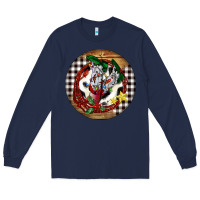 Navy Cowgirl Boots Long Sleeve Tee - FaDigitalArtStudio