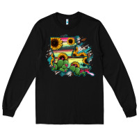 Black Louisiana Map Sunflower Cactus Serape Long Sleeve Tee - RanaPortraitStore