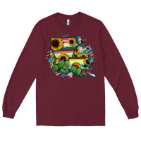 Burgundy Louisiana Map Sunflower Cactus Serape Long Sleeve Tee - RanaPortraitStore