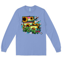 Colony Blue Louisiana Map Sunflower Cactus Serape Long Sleeve Tee - RanaPortraitStore