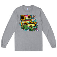 Heather Grey Louisiana Map Sunflower Cactus Serape Long Sleeve Tee - RanaPortraitStore