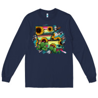 Navy Louisiana Map Sunflower Cactus Serape Long Sleeve Tee - RanaPortraitStore