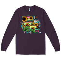 Plum Louisiana Map Sunflower Cactus Serape Long Sleeve Tee - RanaPortraitStore