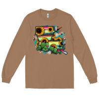 Toasted Coconut Louisiana Map Sunflower Cactus Serape Long Sleeve Tee - RanaPortraitStore