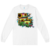 White Louisiana Map Sunflower Cactus Serape Long Sleeve Tee - RanaPortraitStore