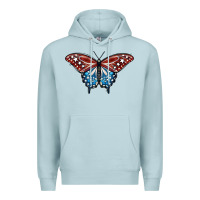 Blue Mist Patriotic American Butterfly Premium Hoodie - LillyAllenDesigns