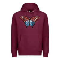 Burgundy Patriotic American Butterfly Premium Hoodie - LillyAllenDesigns