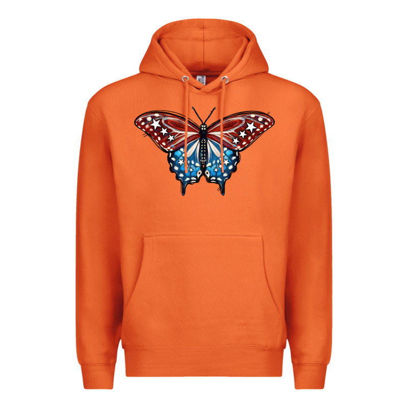 Patriotic American Butterfly Premium Hoodie by LillyAllenDesigns | Teevron