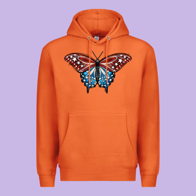 Patriotic American Butterfly Premium Hoodie Designed By Lillyallendesigns