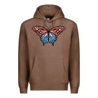 Chestnut Patriotic American Butterfly Premium Hoodie - LillyAllenDesigns