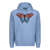 Colony Blue Patriotic American Butterfly Premium Hoodie - LillyAllenDesigns