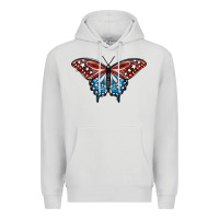 Dove Grey Patriotic American Butterfly Premium Hoodie - LillyAllenDesigns