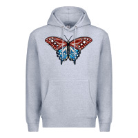 Heather Grey Patriotic American Butterfly Premium Hoodie - LillyAllenDesigns