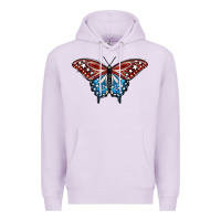 Lilac Patriotic American Butterfly Premium Hoodie - LillyAllenDesigns