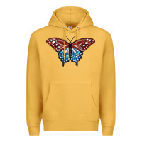 Mustard Patriotic American Butterfly Premium Hoodie - LillyAllenDesigns