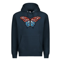 Navy Patriotic American Butterfly Premium Hoodie - LillyAllenDesigns