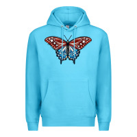 Ocean Blue Patriotic American Butterfly Premium Hoodie - LillyAllenDesigns