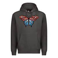 Smoke Patriotic American Butterfly Premium Hoodie - LillyAllenDesigns