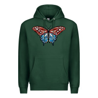 Sports Green Patriotic American Butterfly Premium Hoodie - LillyAllenDesigns