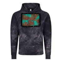 Cloud Black western leopard turquoise glitter tooled leather Vintage Hoodie - FaDigitalArtStudio