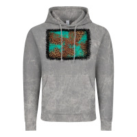 Cloud Rock western leopard turquoise glitter tooled leather Vintage Hoodie - FaDigitalArtStudio
