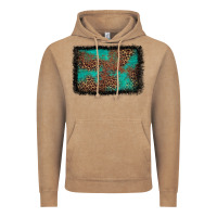 Vintage Coffee western leopard turquoise glitter tooled leather Vintage Hoodie - FaDigitalArtStudio