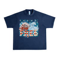 Navy Born to be free Urban Heavy Tee - FaDigitalArtStudio