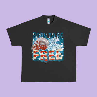 Born To Be Free Urban Heavy Tee Designed By Fadigitalartstudio