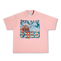 Salmon Born to be free Urban Heavy Tee - FaDigitalArtStudio