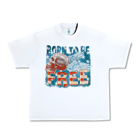 White Born to be free Urban Heavy Tee - FaDigitalArtStudio