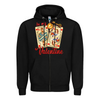 Black be my valentine with playing cards and key Zipper Hoodie - AdoDesignShop