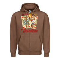 Chestnut be my valentine with playing cards and key Zipper Hoodie - AdoDesignShop