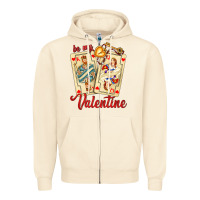 Sandshell be my valentine with playing cards and key Zipper Hoodie - AdoDesignShop