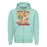 Seafoam be my valentine with playing cards and key Zipper Hoodie - AdoDesignShop