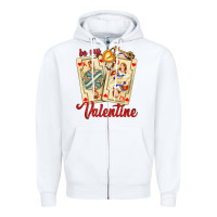 White be my valentine with playing cards and key Zipper Hoodie - AdoDesignShop